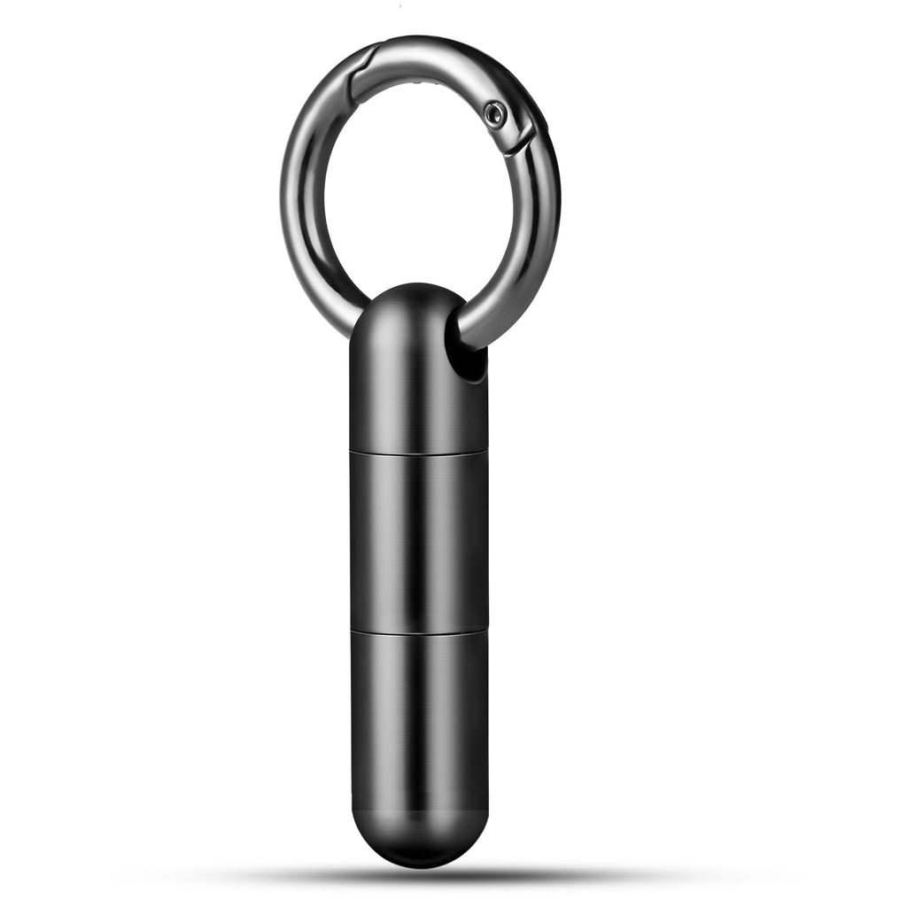 TISUR Keychain Pill Holder, Titanium Small Pill Case Pill Organizer Waterproof Pill Box, EDC Portable Pill Container for Travel 