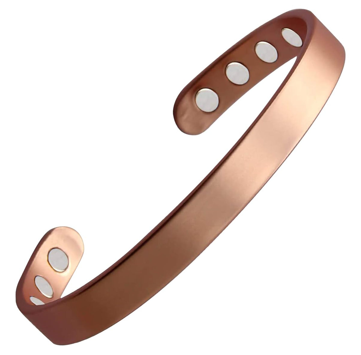 MagEnergy Copper Bracelet for Men and Women, 99.9% Pure Copper Magnetic Bangle with 8pcs 3500 Gauss Magnets,6.3inch Adjustable Jewe