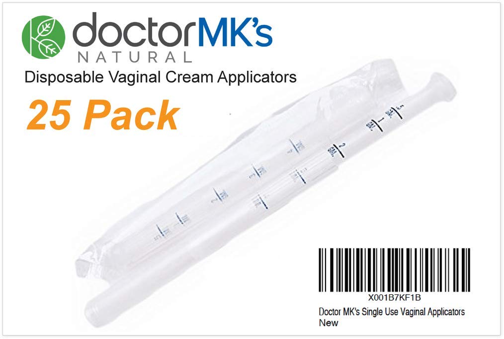 Disposable Vaginal Applicators (25-Pack), Fits Premarin Estrace Contraceptive Gels and Many Other Creams, Individually Wrapped A