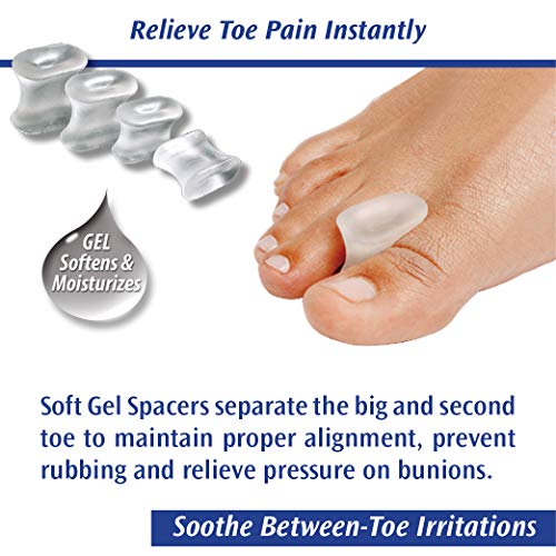 PediFix Visco-Gel Toe Spacers - Straighten Crooked Toes, Overlapping Toes, Hammer Toes, Bunions - Size Medium