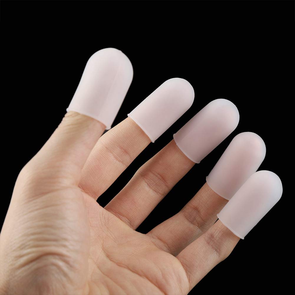 Fdit 5pcs Silicone Finger Protector Thumbs Cover Fingertip Gloves for Heat Cooking Baking Barbecue B