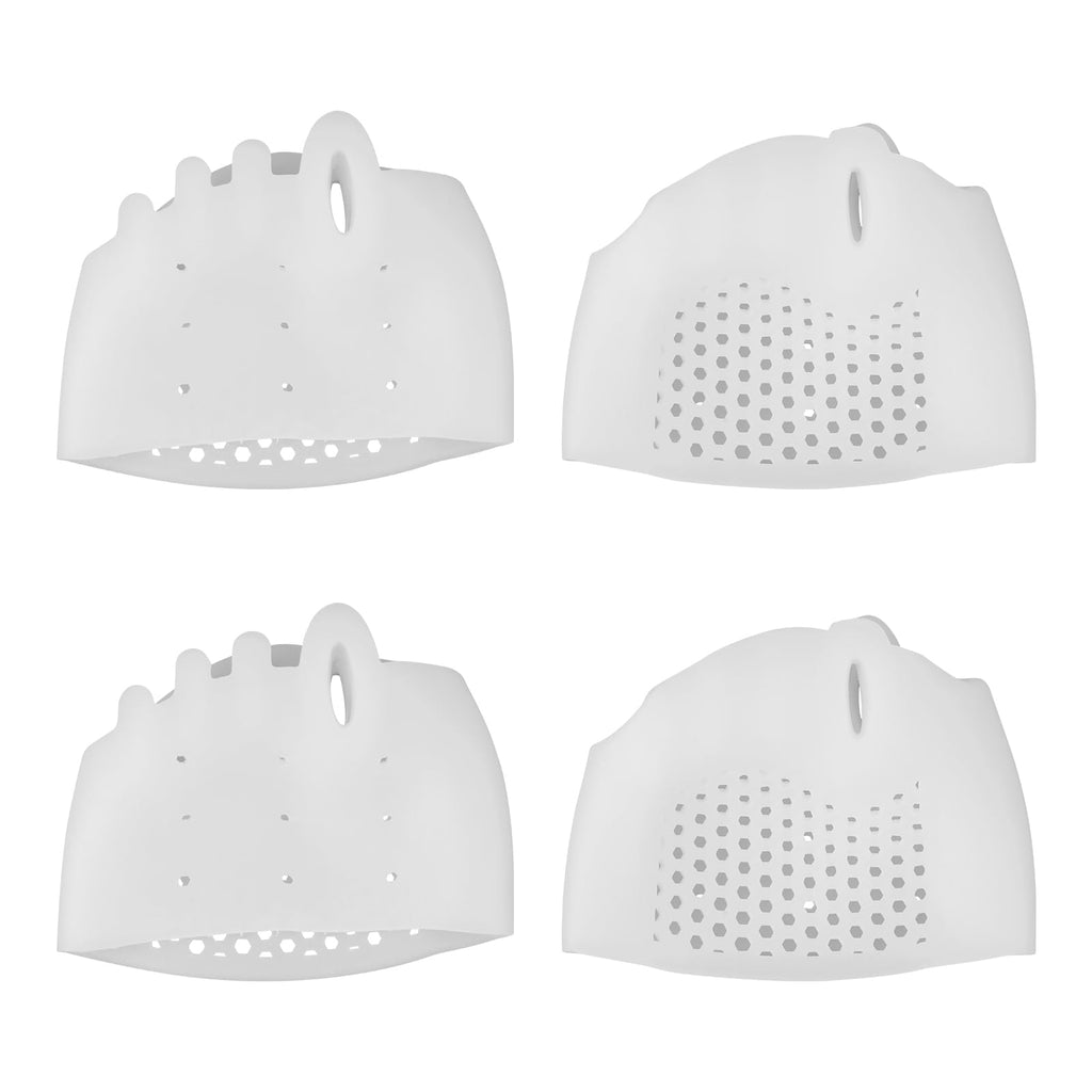 4pcs Silicone Toe Separators, White Toe Spacers Soft Comfort Dividers with Breathable Holes Foot Reusable Protector Tool for Men
