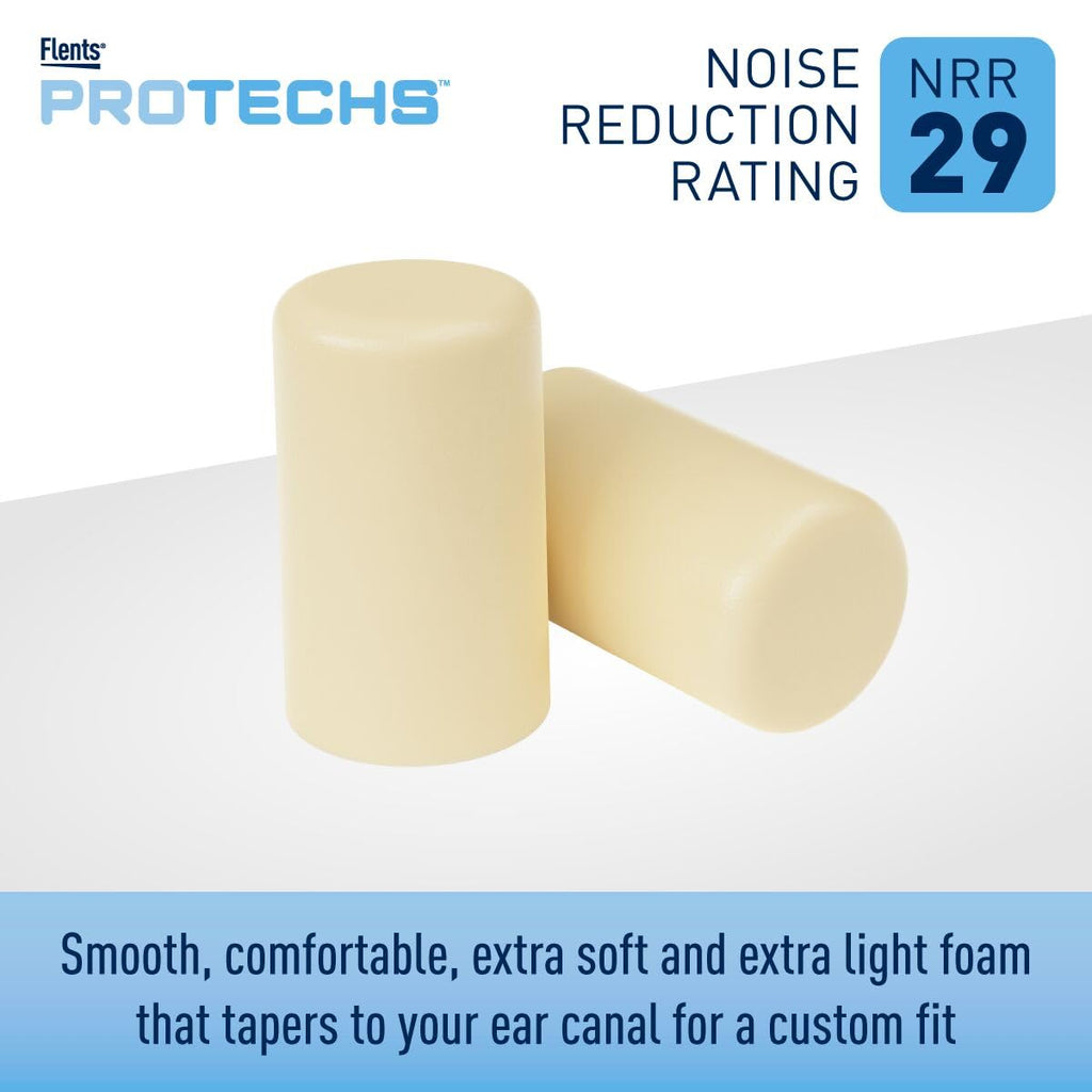 Flents Foam Ear Plugs, 50 Pair for Sleeping, Snoring, Loud Noise, Traveling, Concerts, Construction, & Studying, Contour to Ears