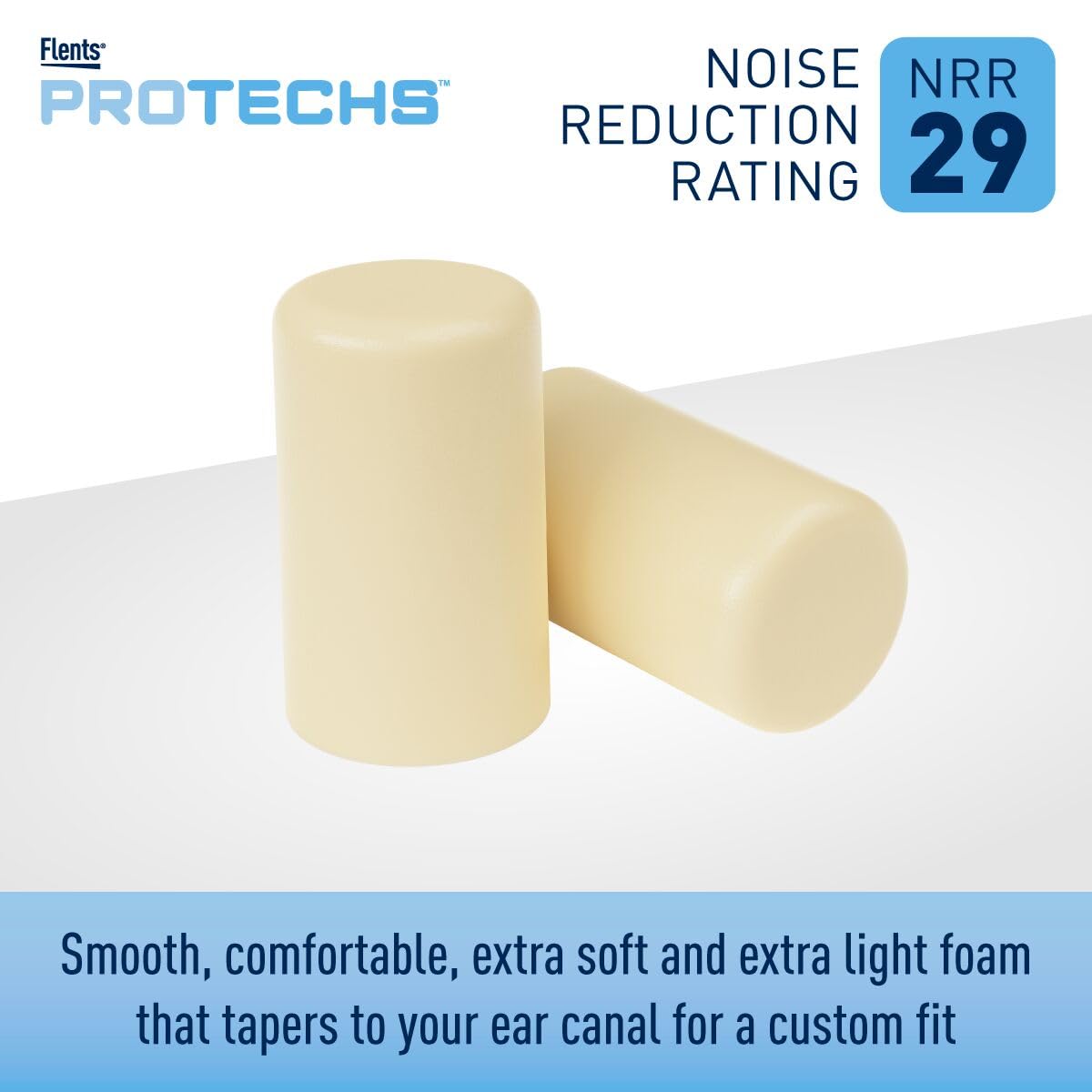 Flents Foam Ear Plugs, 50 Pair for Sleeping, Snoring, Loud Noise, Traveling, Concerts, Construction, & Studying, Contour to Ears