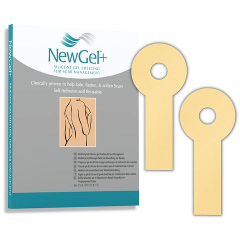 NewGel+ Advanced Silicone Scar Treatment Tape Lollypop Shaped, 1 mm thick for Post Breast Surgery Cosmetic Procedure, 2.875'' x 