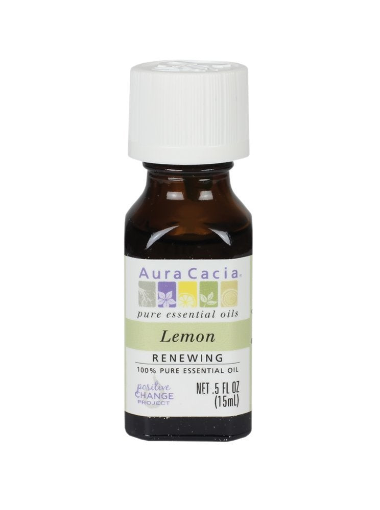Aura Cacia Essential Oil, Lemon In Box, 0.5 Fluid Ounce
