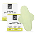 Pee Safe Reusable Sanitary Pads For Women | AntiBacterial | Superb Absorbency | Lasts Up To 60 Washes | 6 Regular+2 Overnight P