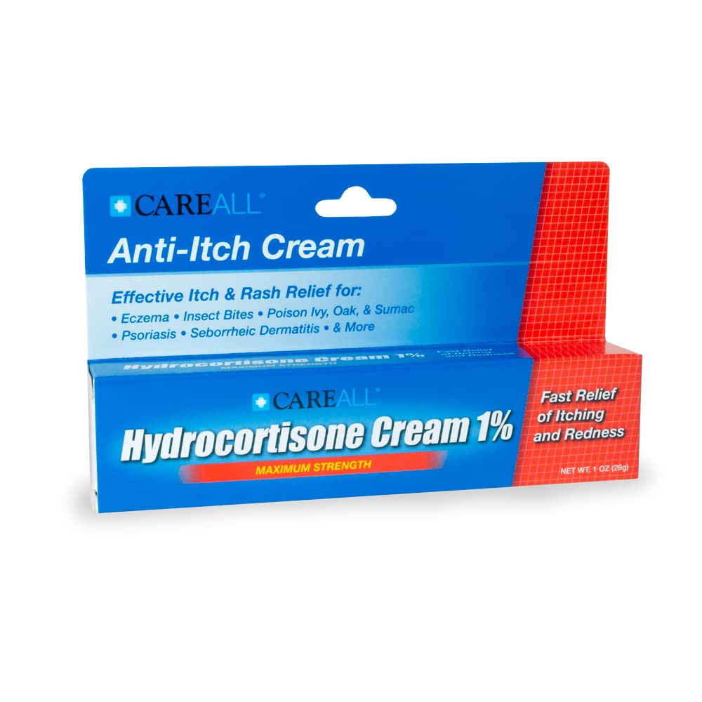 CareAll Hydrocortisone 1%, 1oz Tube (Pack of 24), Maximum Strength Anti-Itch Cream, Relief from Itching and Redness from Bug Bit