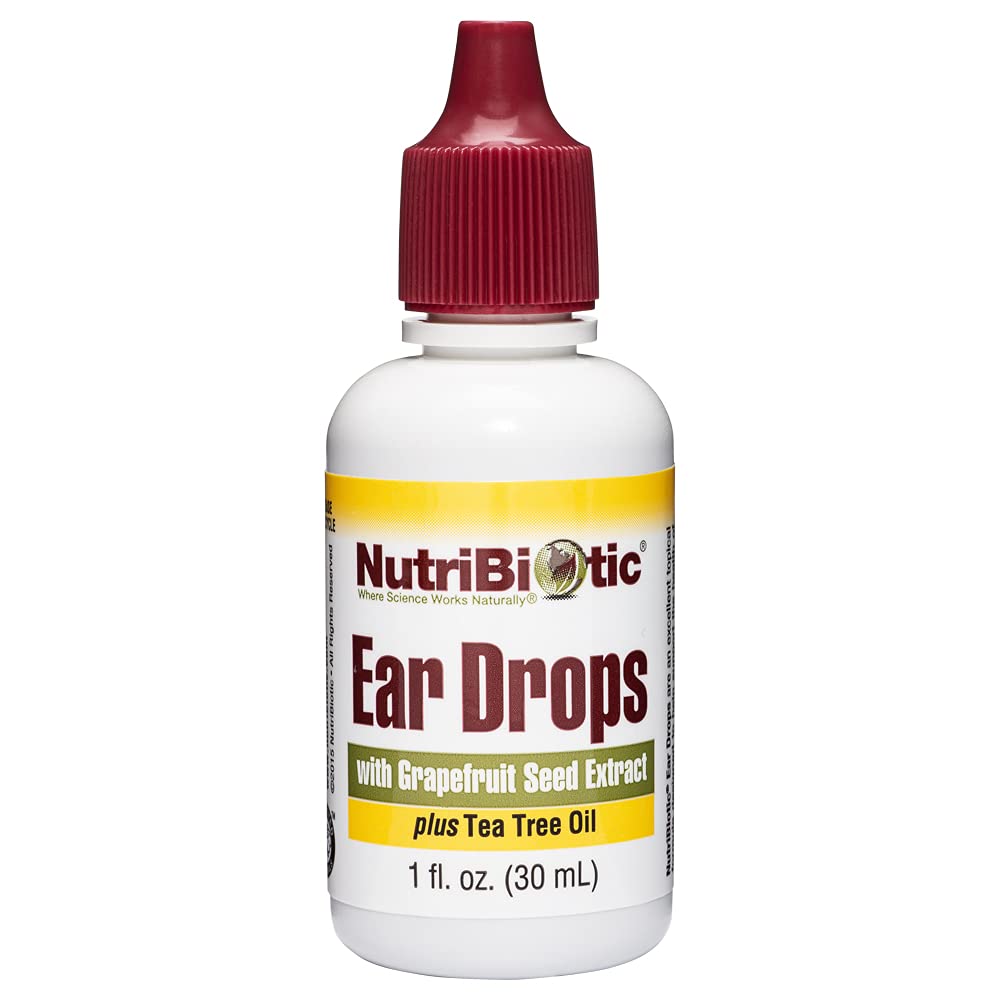 NutriBiotic - Ear Drops, 1 Fl Oz | Gentle & Soothing Ear Support with Grapefruit Seed Extract & Tea Tree Oil | Vegan | Non-Medic