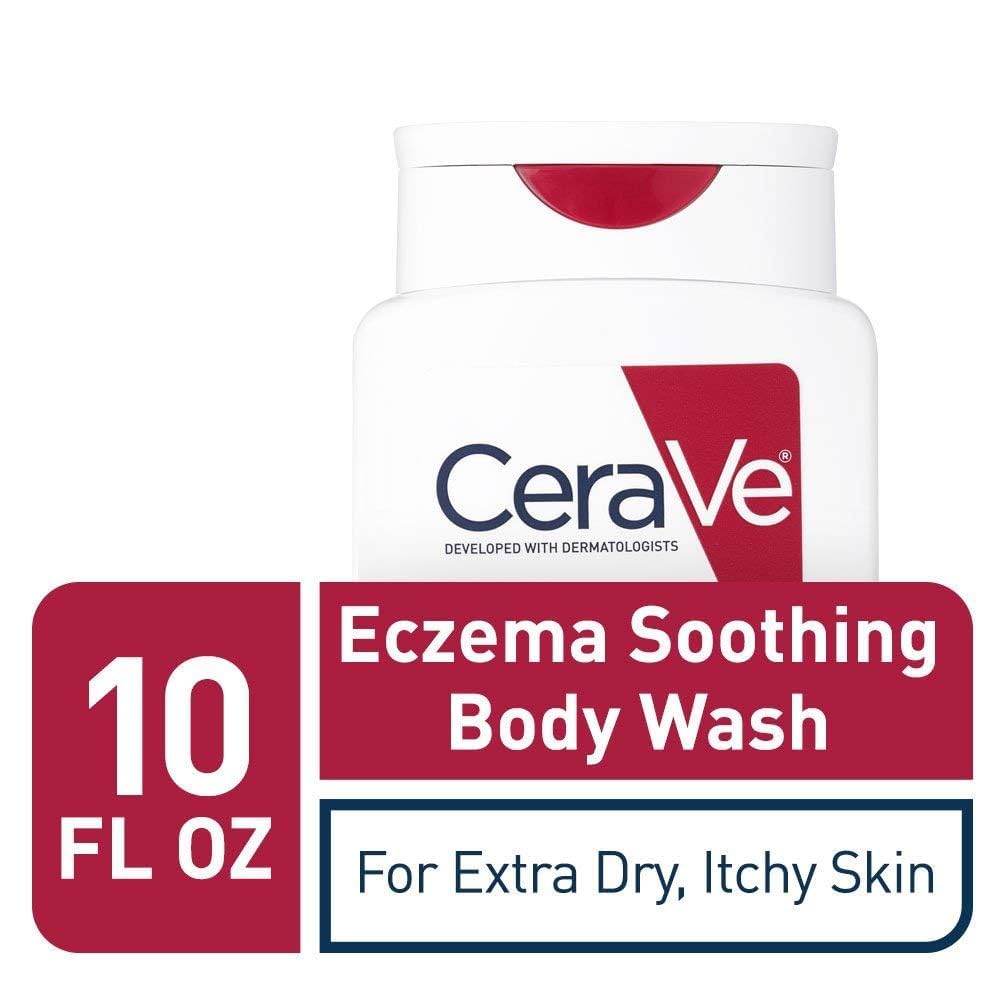 CeraVe Soothing Body Wash for Dry Skin | Shower Oil for Sensitive, Dry, Itchy, and Eczema-Prone Skin | Fragrance Free & Paraben