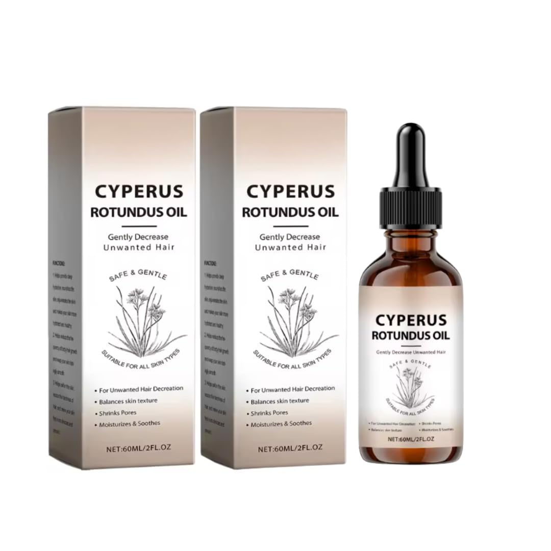 Pure Cyperus Rotundus Oil Hair Removal Essence | Body Hair Growth Inhibitor Serum | Smooth Skin, Pore Minimizing PlantBased Car