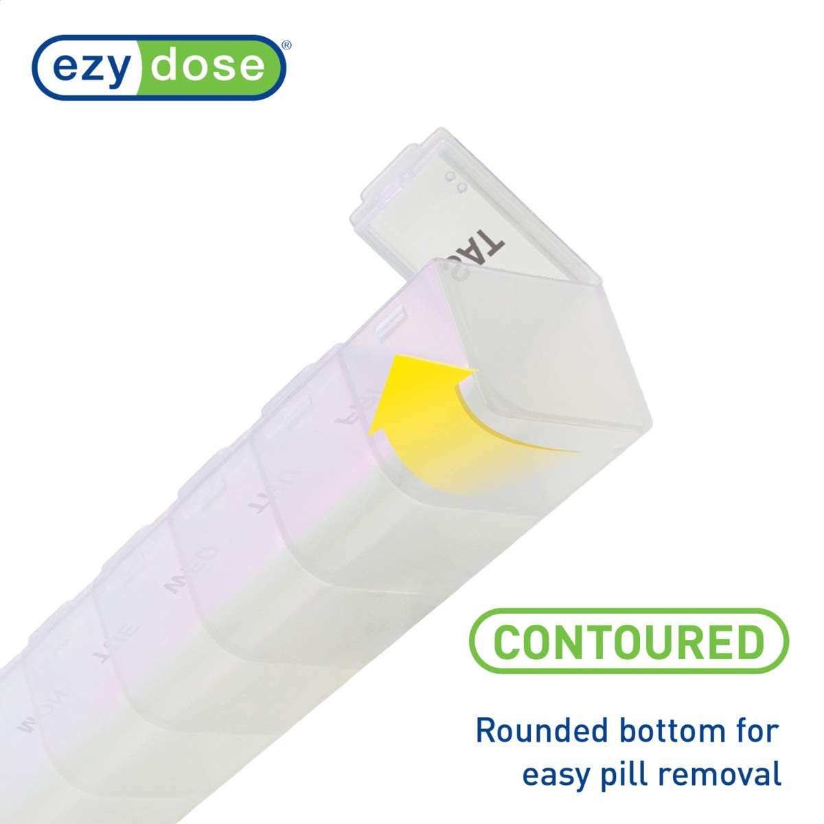 EZY DOSE Weekly (7-Day) Pill Organizer, Vitamin Planner, and Medicine Box, Large Compartments, Includes One Black and One White