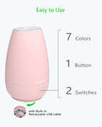 SOICARE Car Diffuser,Small Portable Car Essential Oil Diffuser with Built-in USB Cable,Mini Aromatherapy Diffuser for Travel/Off
