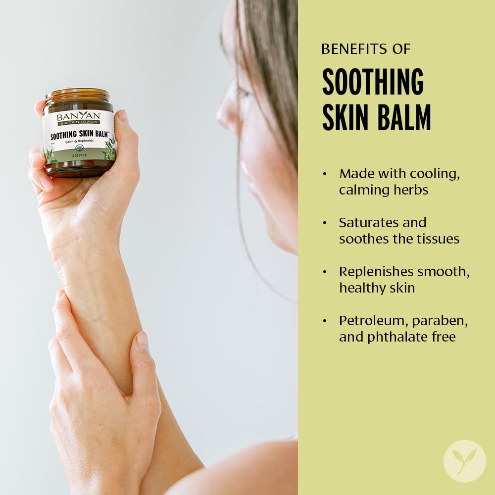 Banyan Botanicals Soothing Skin Balm - Organic Herbal Skin Care Salve with Neem Leaf and Vetiver - Cooling and Soothing Balm For