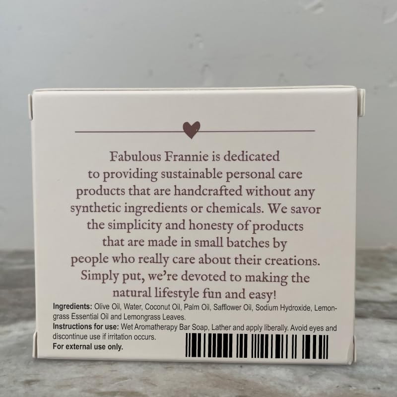 Fabulous Frannie Lemongrass Essential Oil Herbal Soap Gift Set each made with Pure Essential Oil 4 Ounce (Pack of 2)