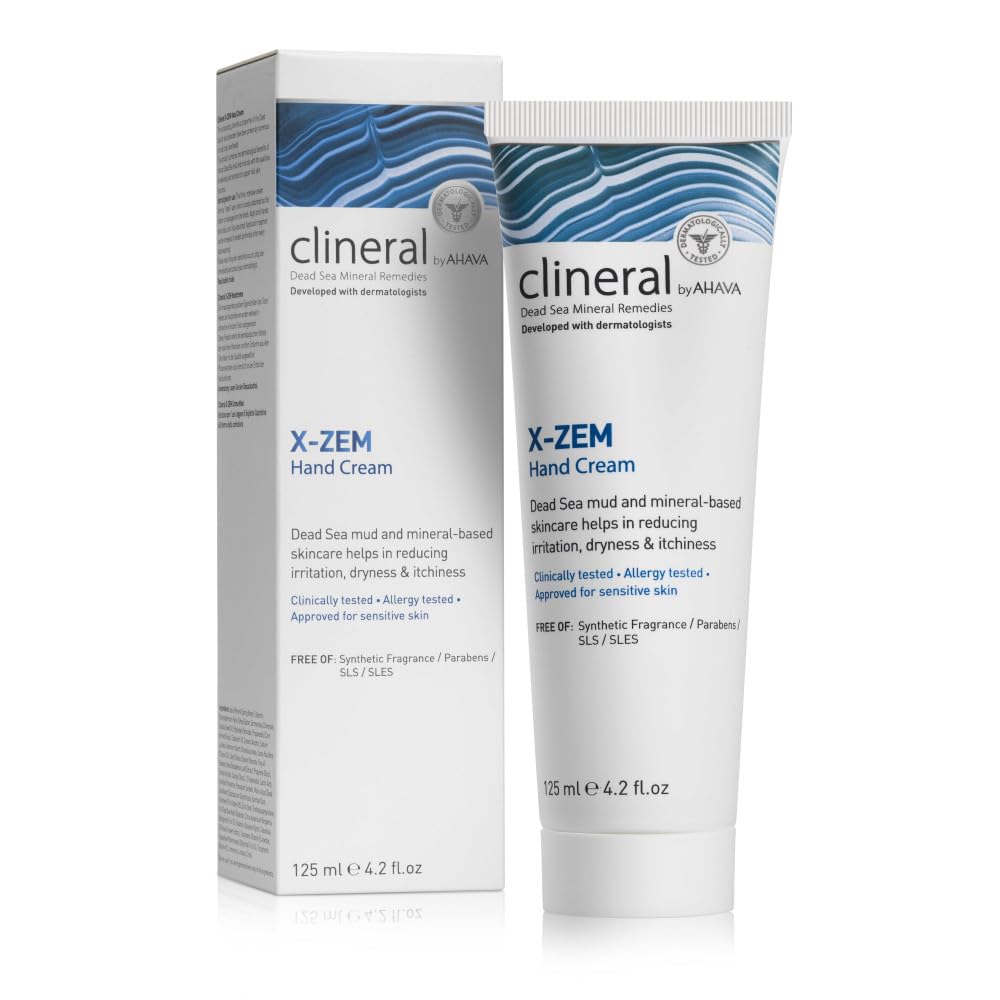 AHAVA Clineral X-Zem Hand Cream - Relieves discomfort from dermatitis, fights redness, dryness & itchiness, softens dry & rough