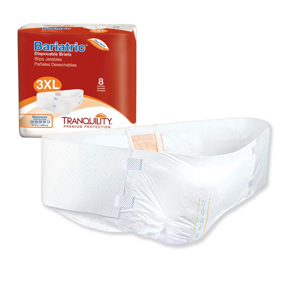 Tranquility Products Bariatric Disposable Briefs - XXXL - 32 ct