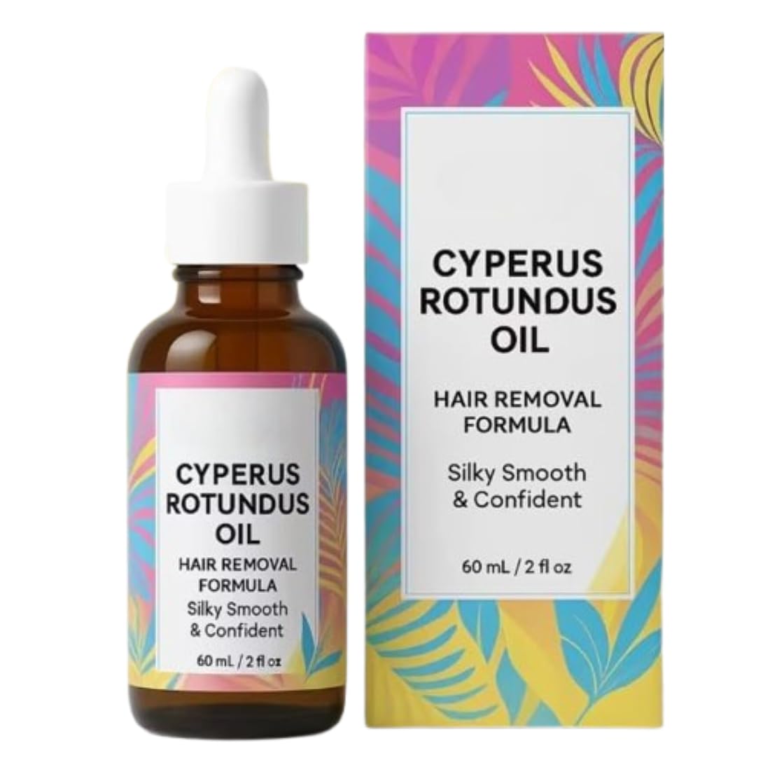 Cyperus Rotundus Oil 60ml Rotundus for Hair Removal Natural Soothing Moisturizing Oil Reduces Ingrown Hair & Minimizes Pores Gen