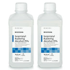 McKesson Isopropyl Rubbing Alcohol 70% [2 Count] USP First Aid Antiseptic, 16 oz