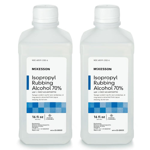 McKesson Isopropyl Rubbing Alcohol 70% [2 Count] USP First Aid Antiseptic, 16 oz