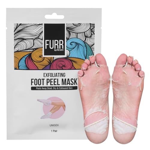Furr Glycolic Acid & Salicylic Acid Peeling & Exfoliating Foot Mask | Reduces Dry Skin & Hard Calluses| Exfoliates,Moisturizes &
