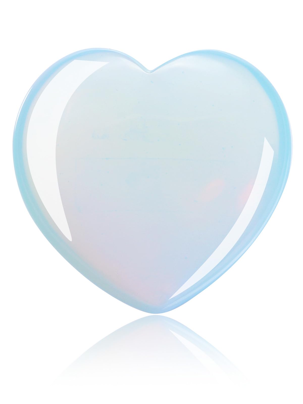 Jovivi 60mm Large Opalite Crystal Heart Healing Crystals Heart Stones Polished Pocket Love Gemstones Chakra Reiki Energy Balanci