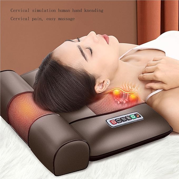 Beloving Full Body Massage Mat with Heat and Vibration, 10-Node Back Massager with Foot Roller & Neck Pillow, Multi-Zone Heating