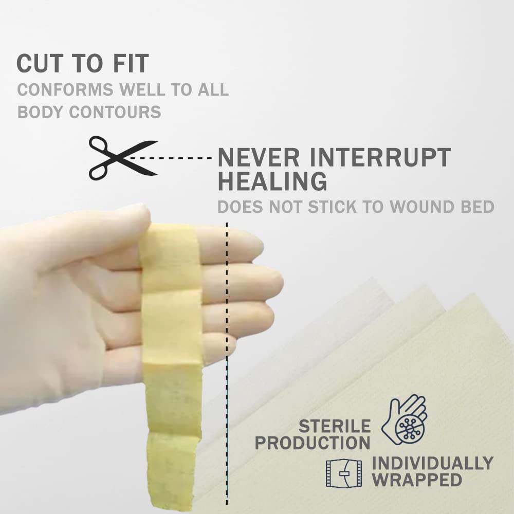 EVERLIT Xeroform Petrolatum Dressing | Sterile, Non-Adherent Occlusive Fine Mesh Gauze Pad | Non-Toxic, Gentle Patch for Burns,