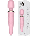 MANFLY Portable Electric Travel Massager, Handheld Rechargeable Neck and Shoulder Muscle Home Massage Tool (Pink)