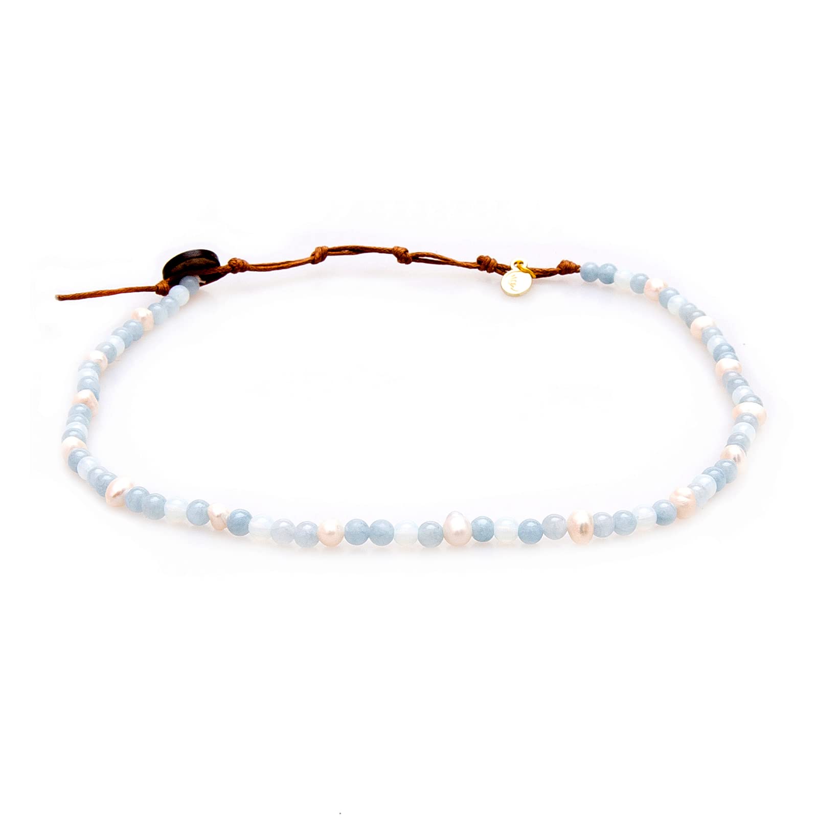 Lotus and Luna 4MM Energy Chakra Healing Necklace with Real Stones Jade, Pearl, Rose Quartz, Amethyst, Moonstone (Intuition + Se
