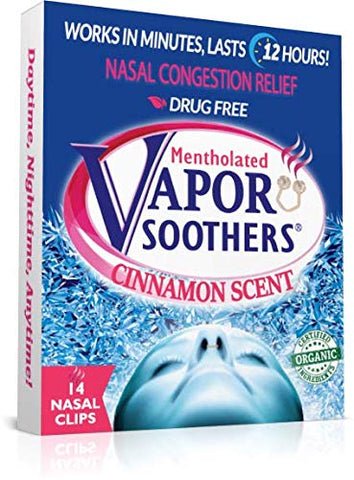 Vapor Soothers Nasal Dilator Clips, Anti Snoring, Instant Nasal Congestion Relief, Anti Snore Aid, Cinnamon, Snore Stopper, 14 C
