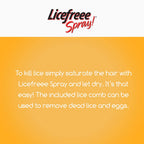 Licefreee Spray, Tec Labs Head Lice Spray, 6 Fl Oz, Includes Professional Metal Nit and Lice Comb, Easy Use Lice Treatments for