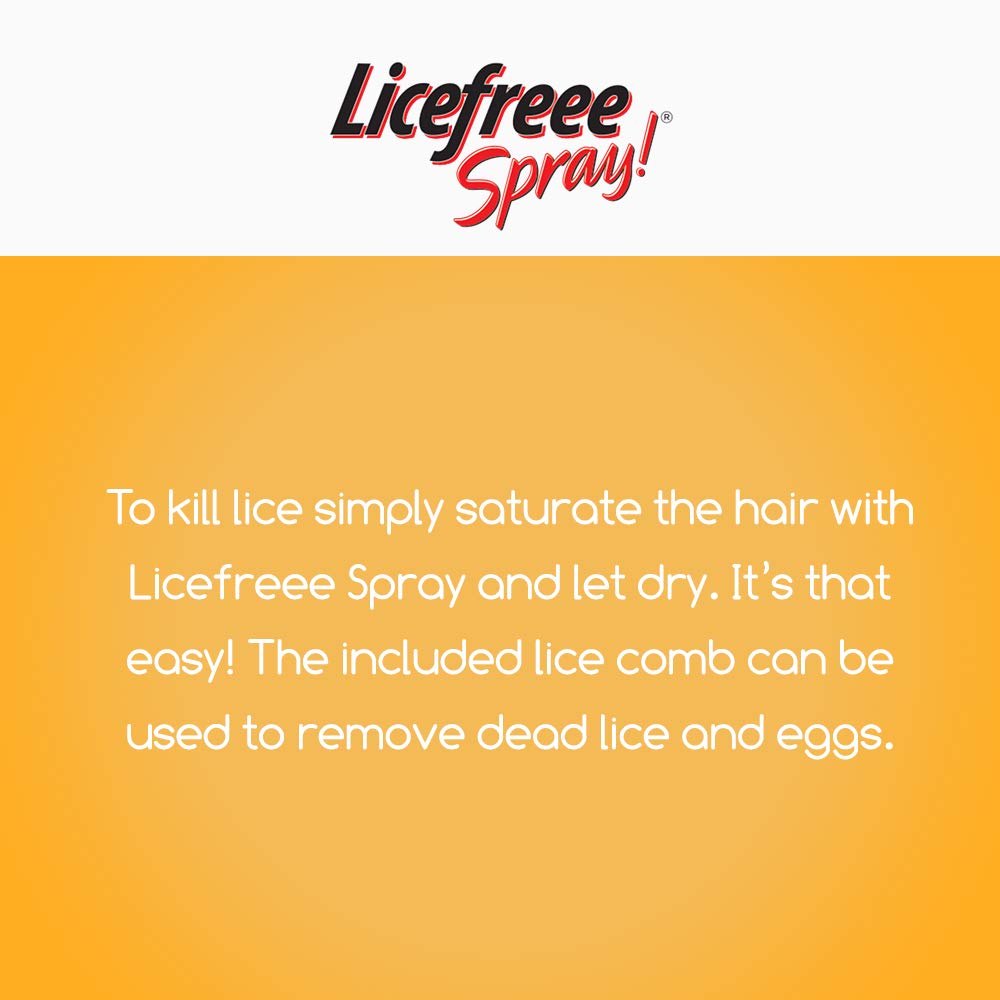 Licefreee Spray, Tec Labs Head Lice Spray, 6 Fl Oz, Includes Professional Metal Nit and Lice Comb, Easy Use Lice Treatments for