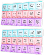 2Pcs Large Weekly Pill Organizer 3 Times A Day,Travel Pill Cases Moisture-Proof 7 Day Pill Box, Portable for Pills Vitamin Fish 