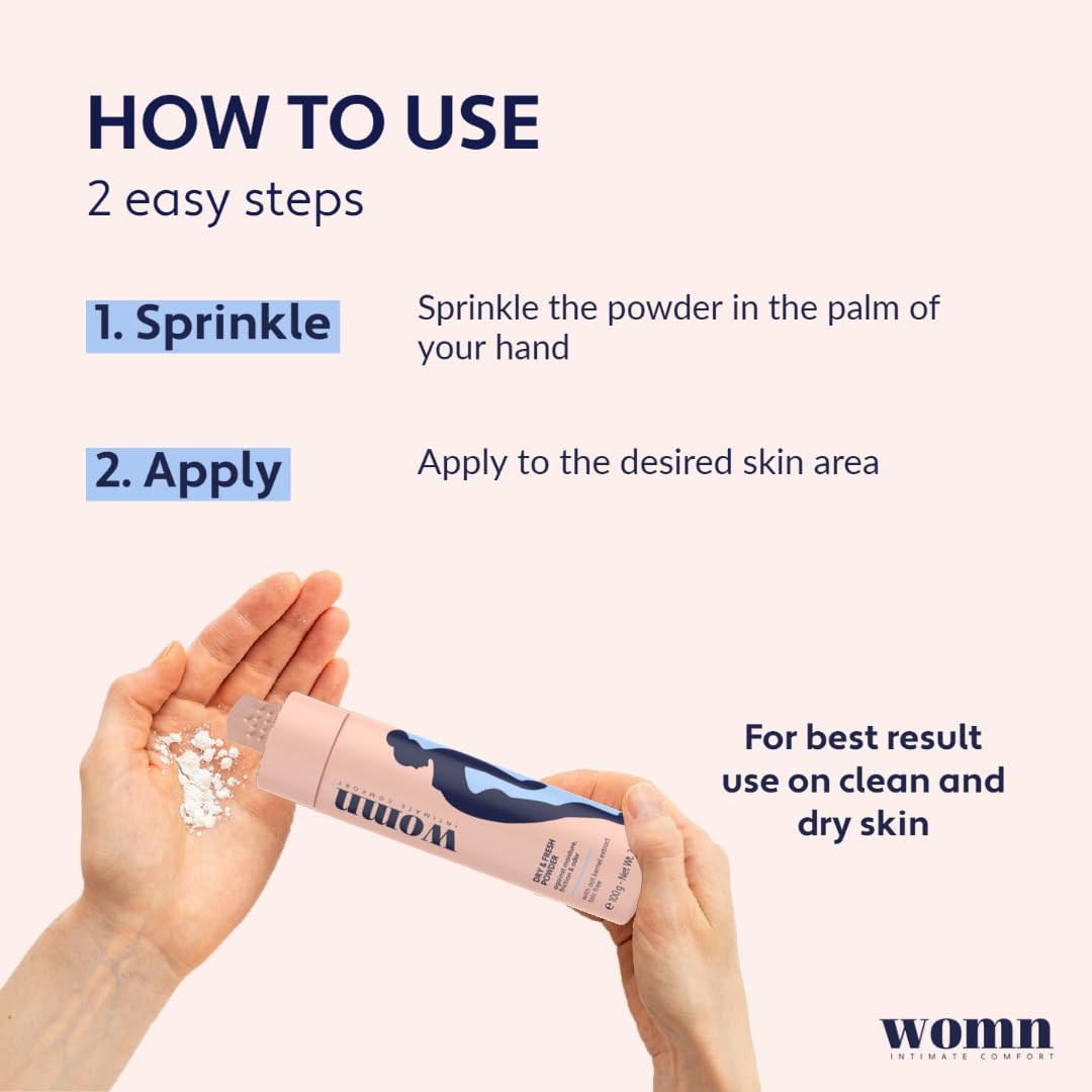 womn Intimate Comfort Dry & Fresh Powder - Talc-Free Body Powder Against Moisture, Chafing & Odor, 3.5 Oz
