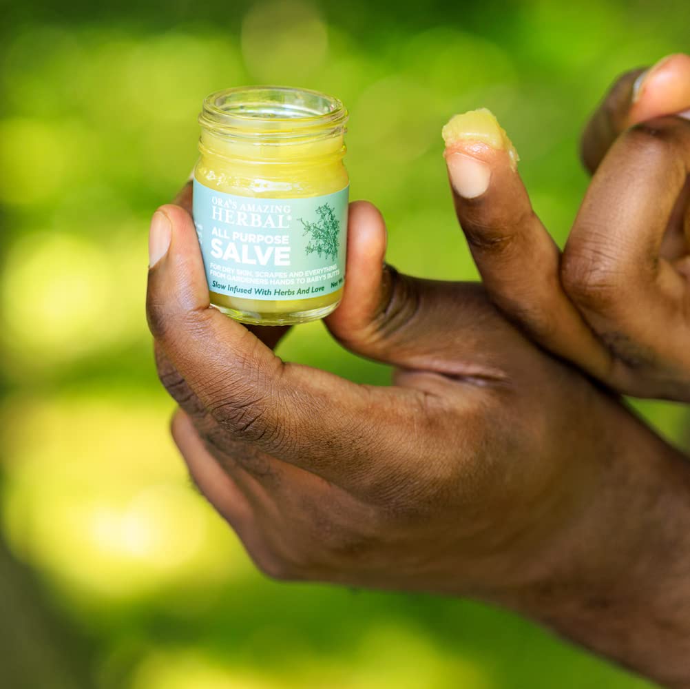 Oras Amazing Herbal All Purpose Salve, Natural Healing Ointment, Tea Tree Balm, Comfrey Calendula Thyme Plantain, Hand Salve, R