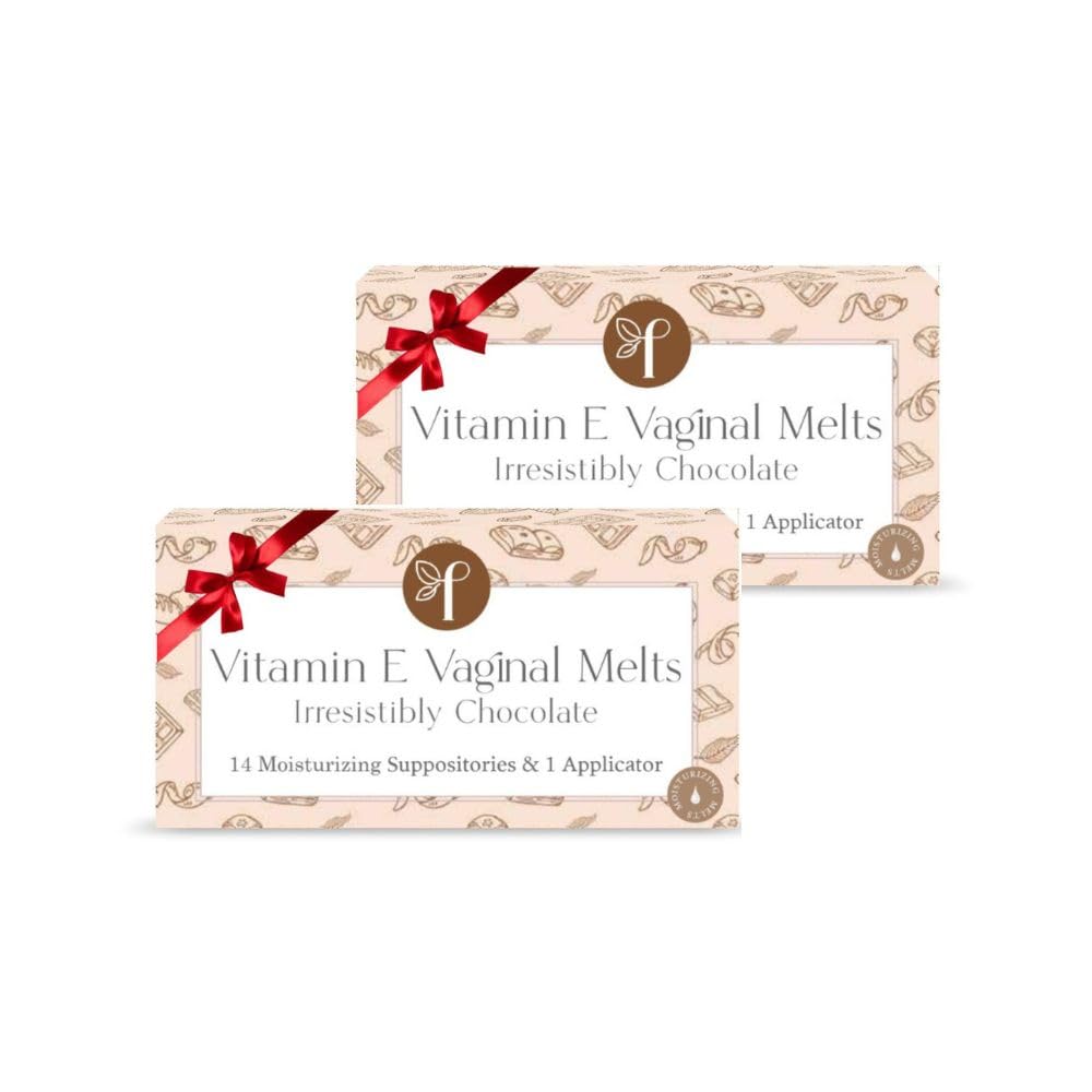 Femallay Organic Vaginal Melts - Chocolate 2 Pack - 100% Natural Relief for Dryness, Odor & Daily Feminine Discomfort - 14 Count
