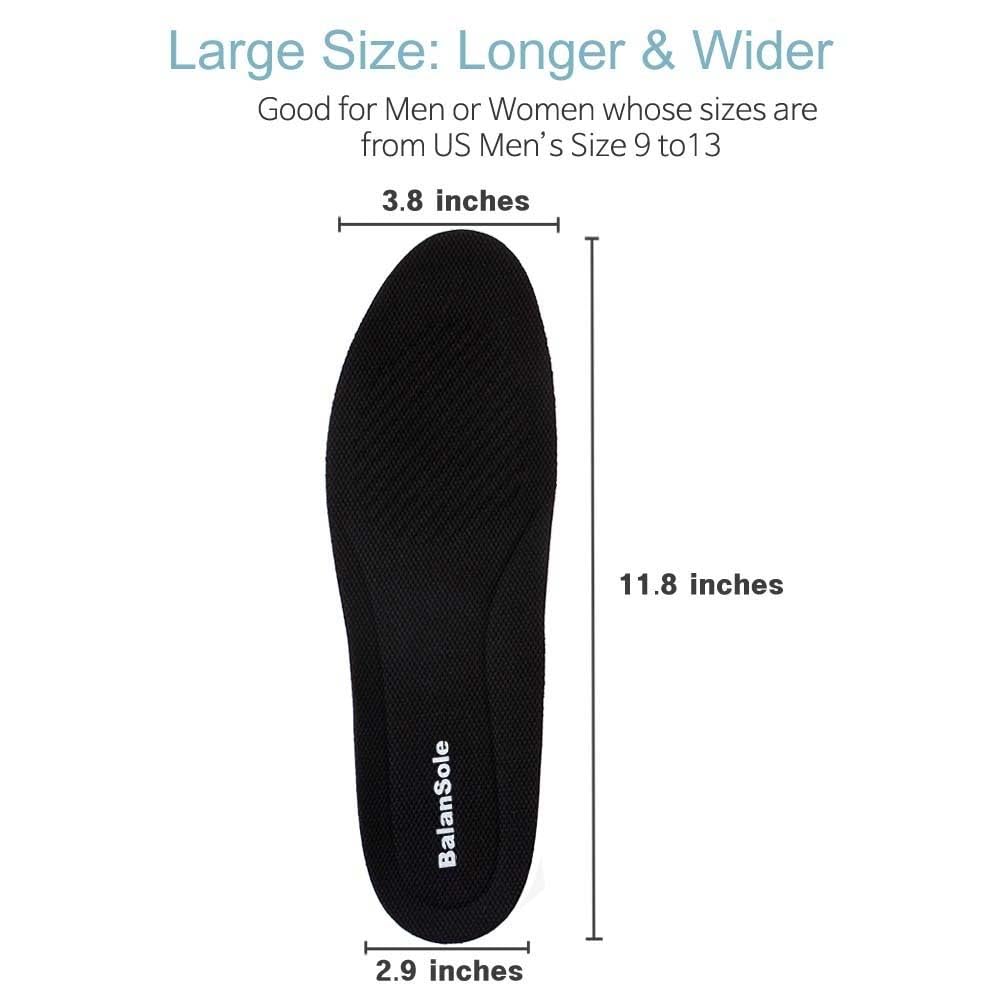 US Mens 9-13 Size 1 Inch Height Increase Elevator Insoles Large Size for Men and Women