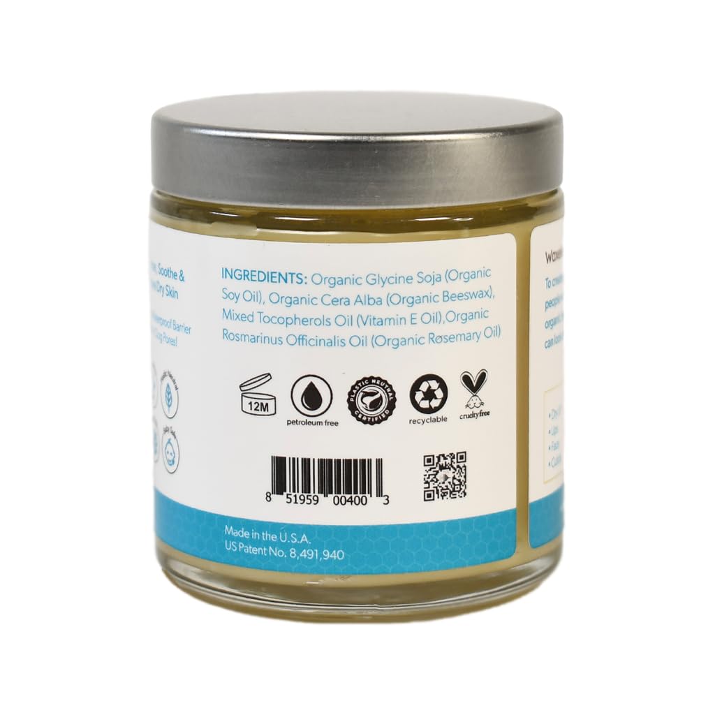 Waxelene Original Aerated Balm, Travel Jar, Organic Multipurpose Ointment the Petroleum Jelly Alternative Eczema Dry Sensitive S