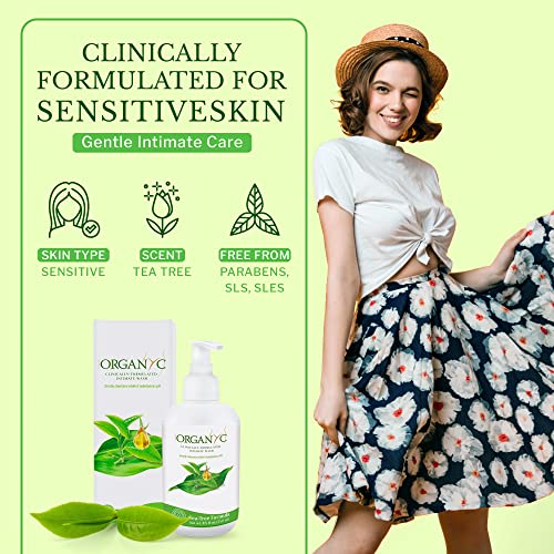 Organyc Feminine Hygiene and Intimate Wash with Tea Tree, 250 ML