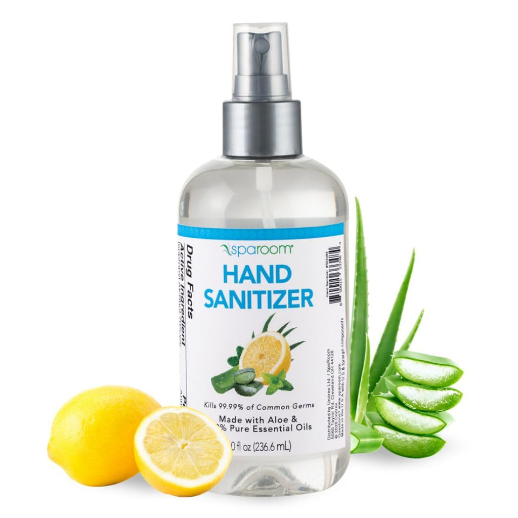 SpaRoom 8 oz Hand Sanitizer - Lemon Essential Oil, 70% Alcohol