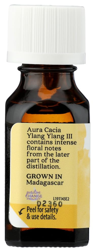 Aura Cacia 100 Percent Pure Ylang Ylang III Essential Oil, 0.5 Ounce - 3 per case.3