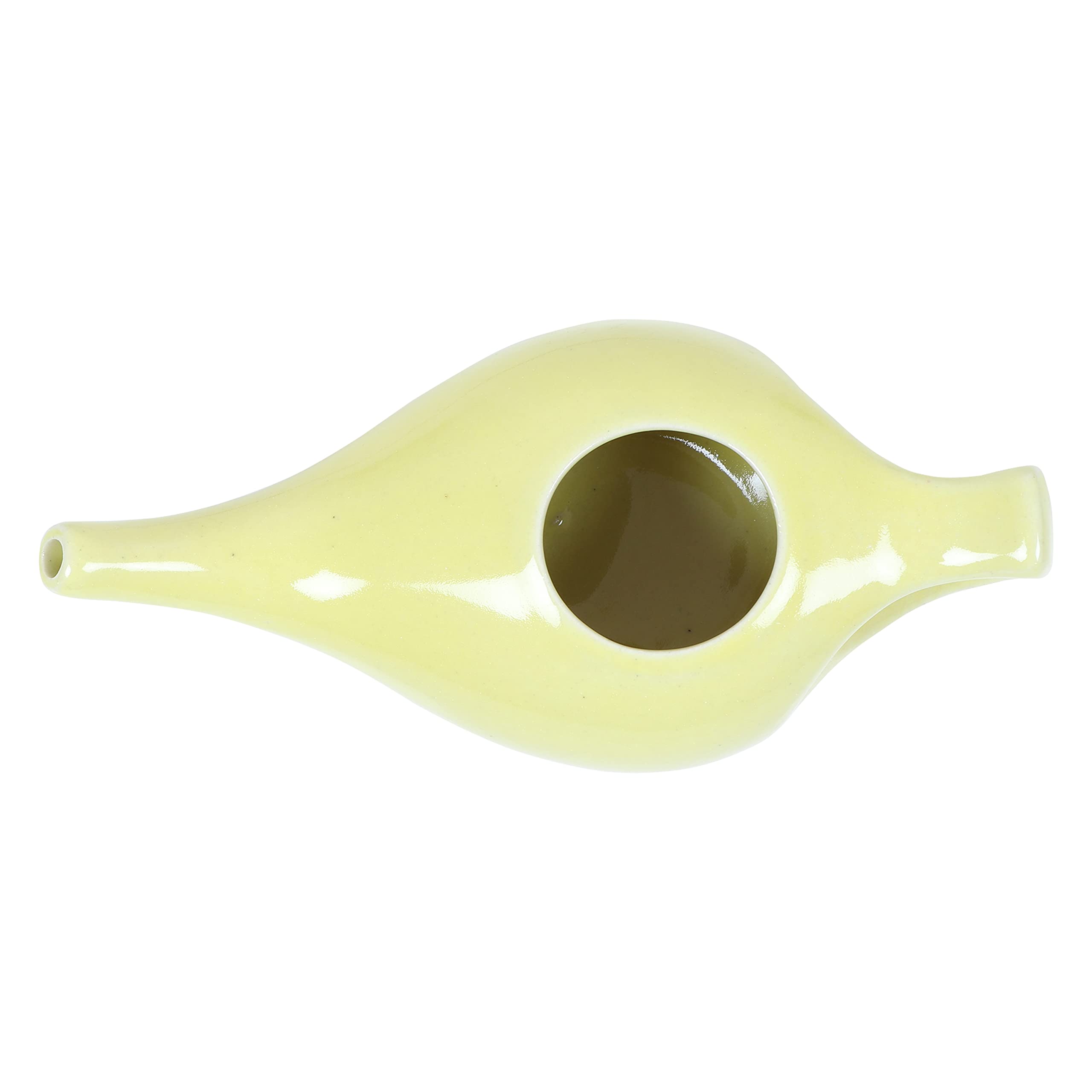 Qimacplus Leak Proof Durable Porcelain Ceramic Neti Pot with 10 Sachet Neti Salt Hold 300 Ml Water Comfortable Grip | Eco Friend