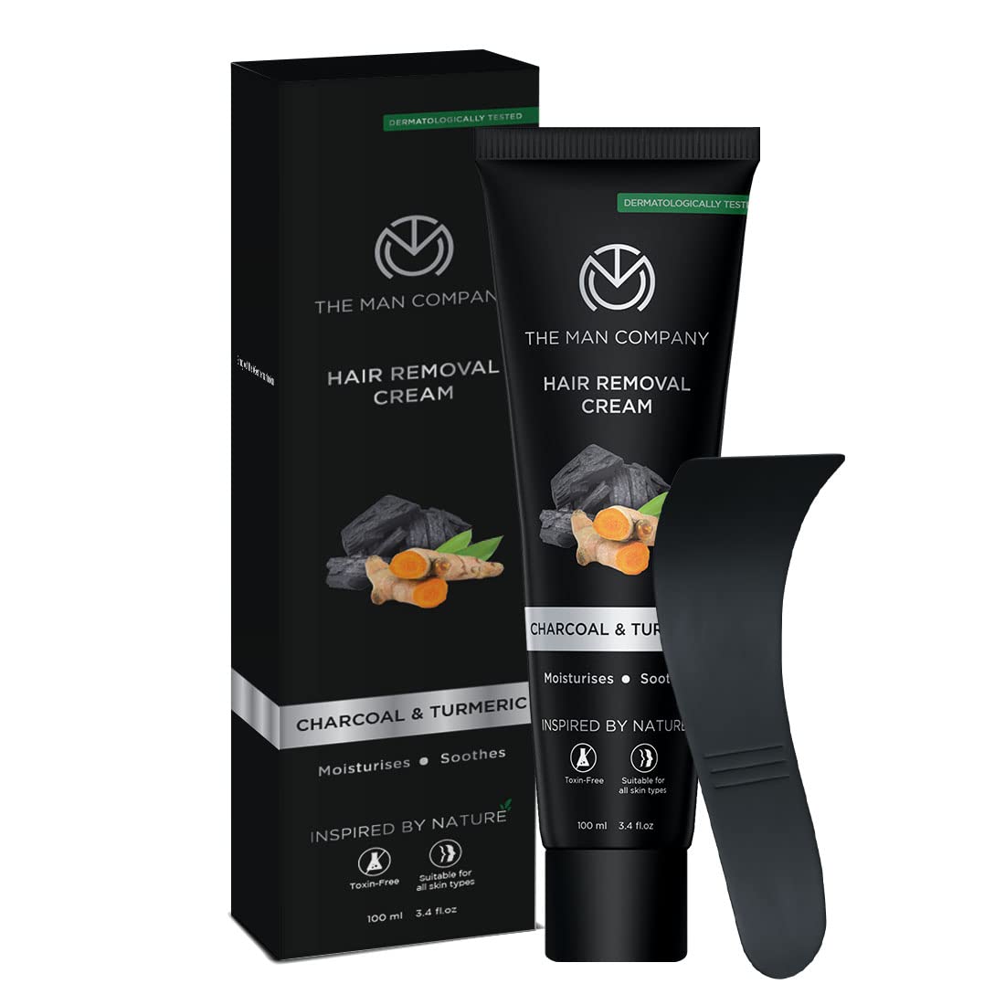 The Man Company Hair Removal Cream For Man | Removes Unwanted Hair In Just 5 Minutes | 24 Hours Hydration | Enriched With Charco