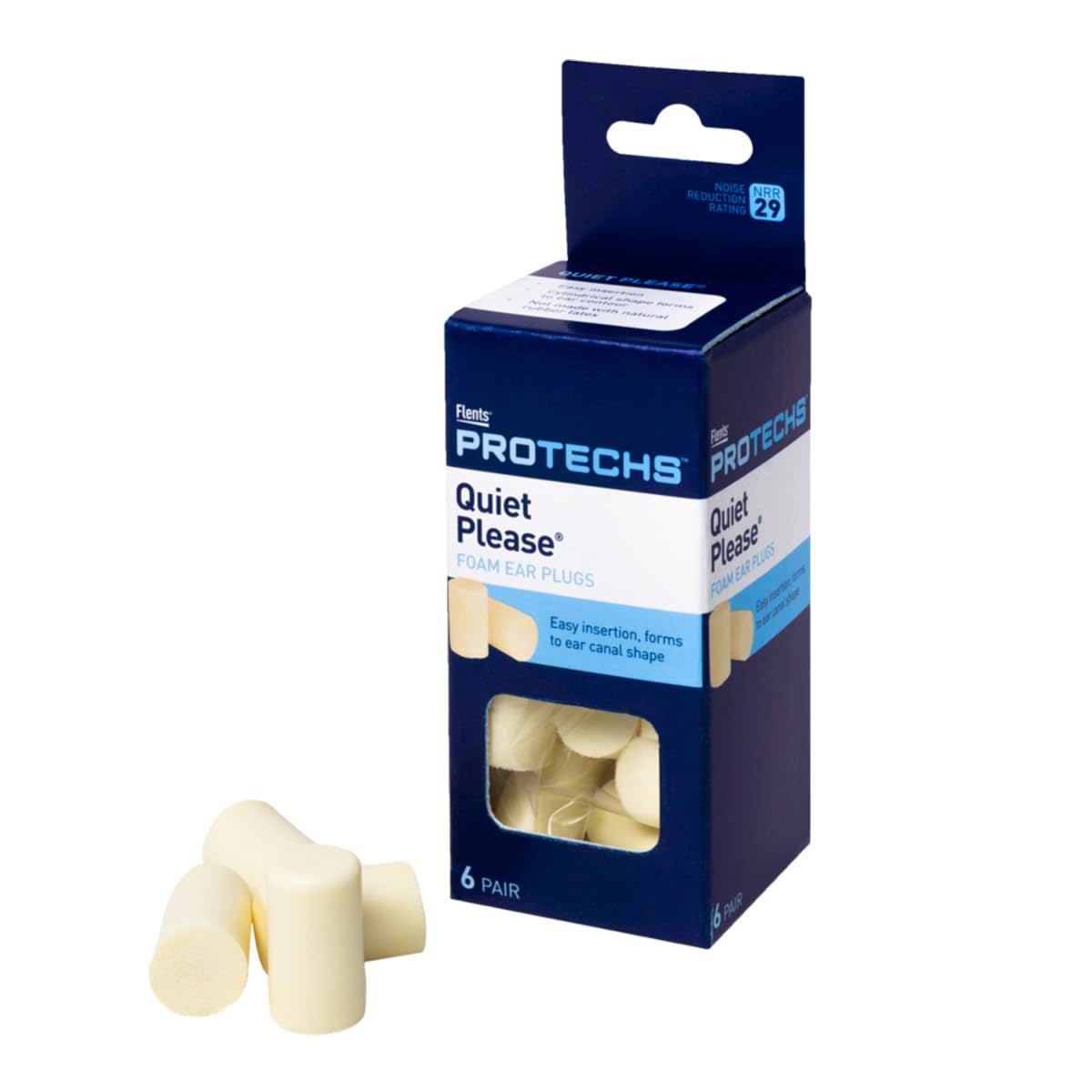 Flents Foam Ear Plugs for Sleeping, Snoring, Loud Noise, Traveling, Concerts, Construction, & Studying, Multi-Colored, 6 Pair, P