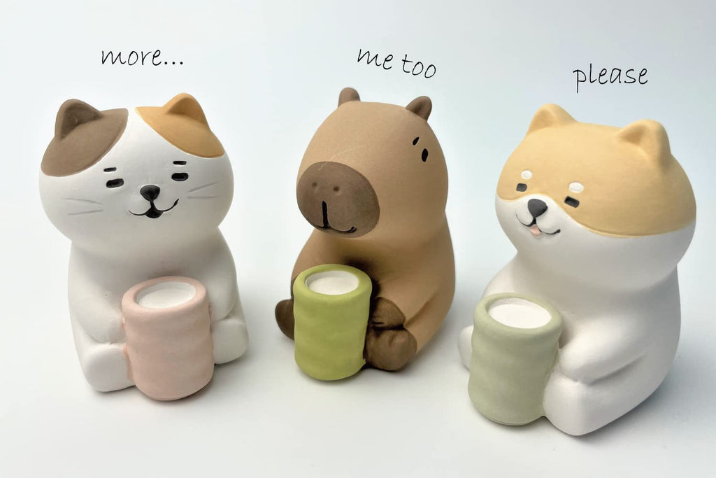 Stone Diffuser Tea-Drinking Animals [ Designed in Japan] Non Electric Passive Diffuser for Essential Oil and Aromatherapy (Ceram