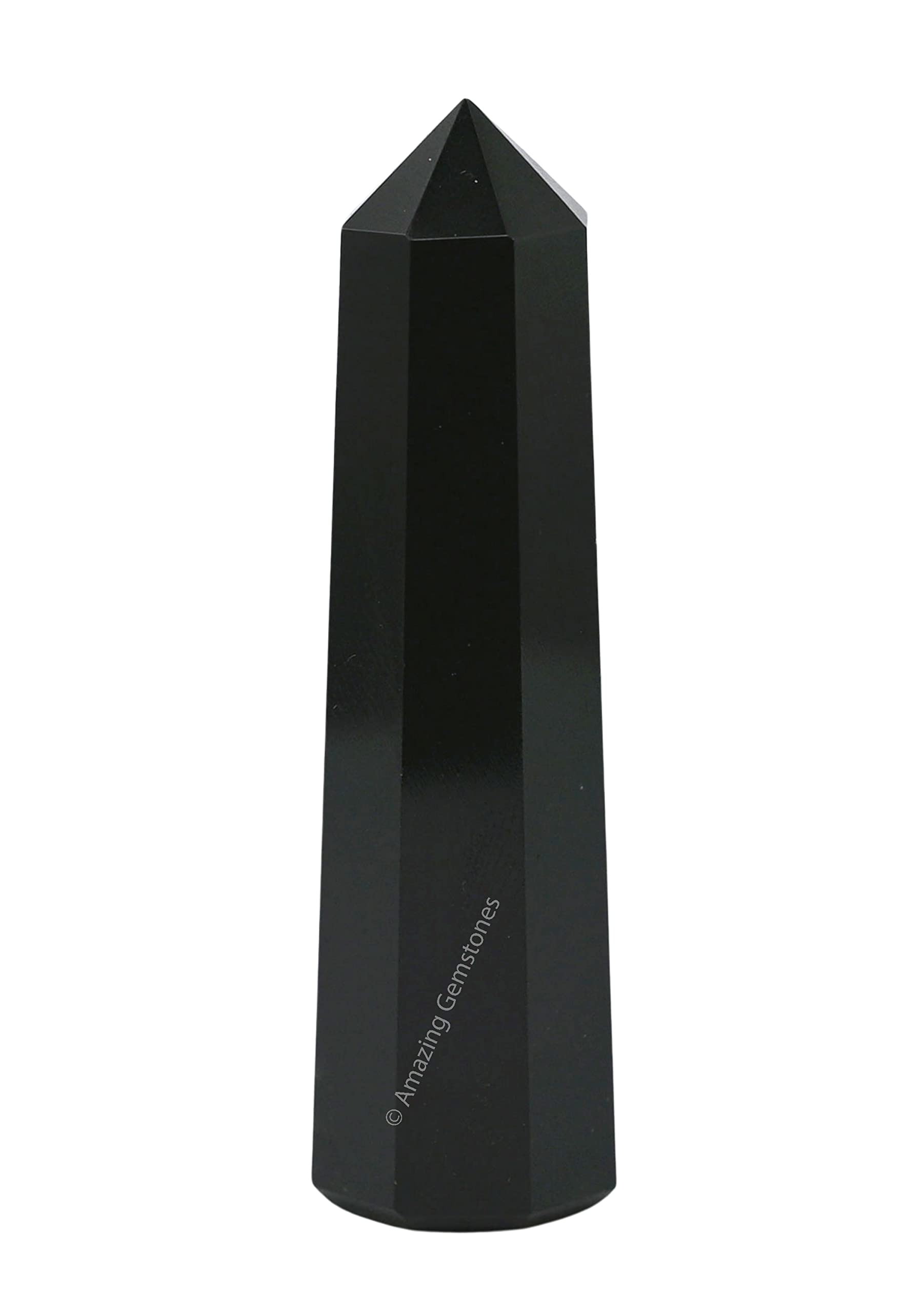 Black Agate Crystal Towers ~ Natural Healing Crystal Point Obelisk for Reiki Healing and Crystal Grid (2 to 3 INCH)