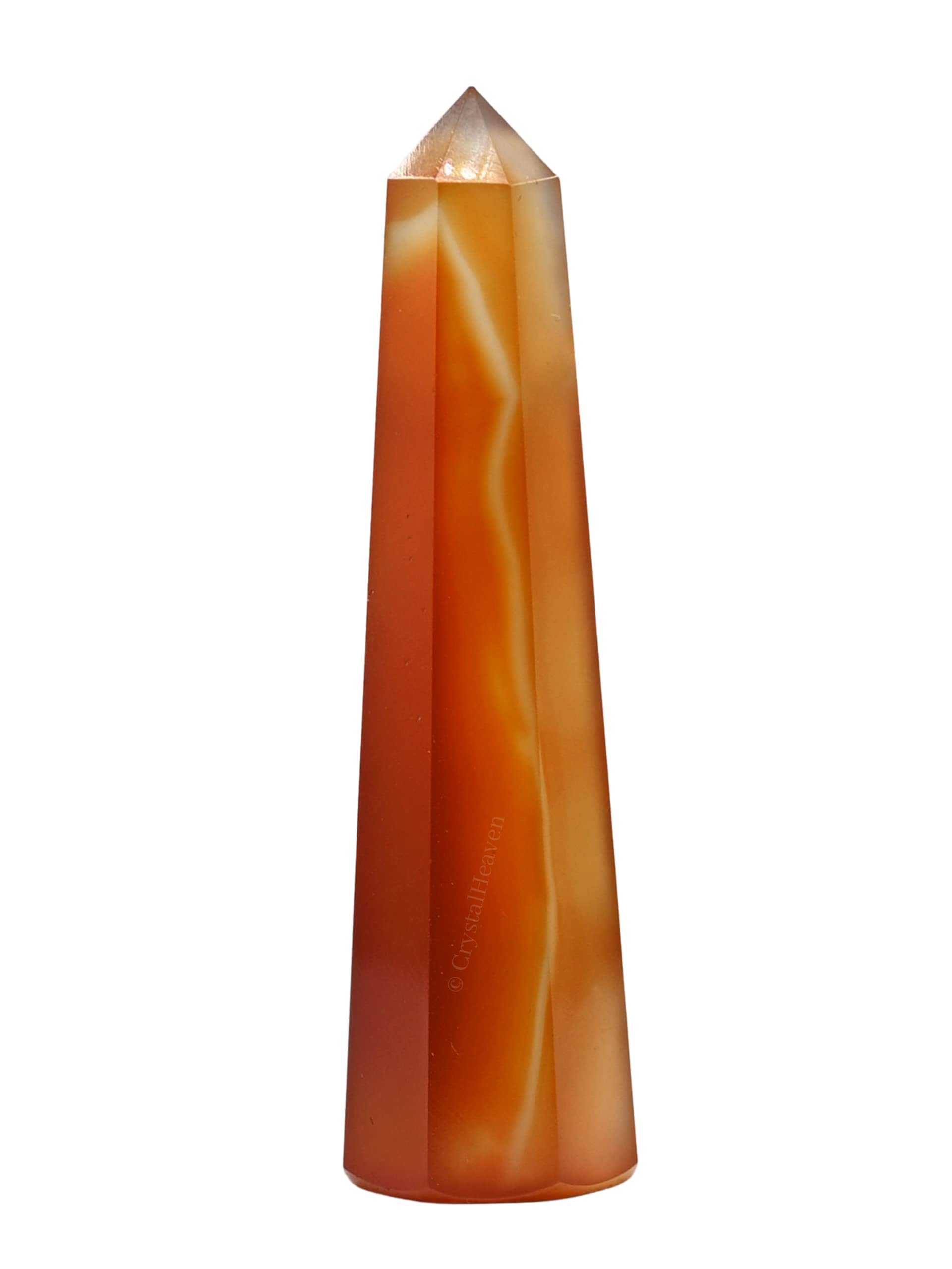 Crystal Heaven Carnelian Onyx Crystal Tower Obelisk Point For Chakra, Healing And Balancing  Aaa Grade Certified Gemstone Agate