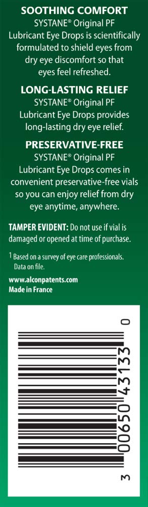 Systane Long Lasting Lubricant Eye Drops Vials Eye Drops, 30 Count (Pack of 1)
