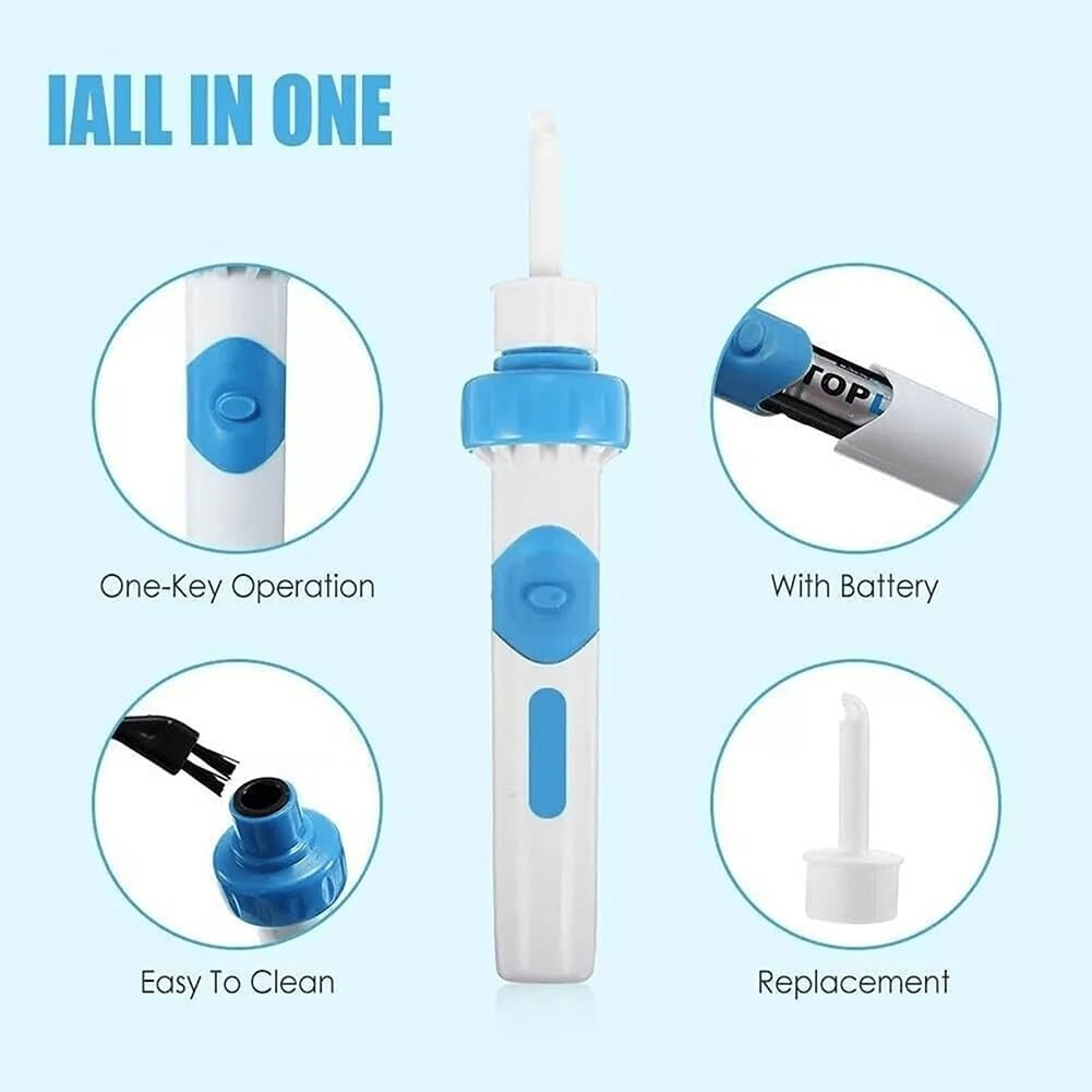 SenyaJumf Earsavvy Ear Wax Removal Tool, Silicone Earwax Removal Tools, Electric Vacuum Ear Wax Suction Kit, Gentle Power Suctio